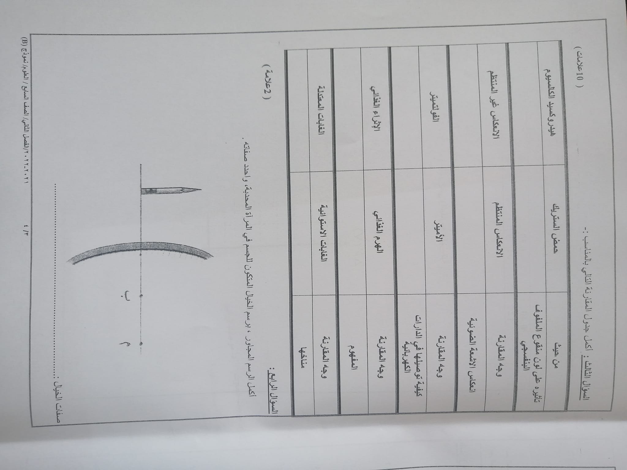 NzU2NzMwLjM0MDc3 بالصور امتحان نهائي لمادة العلوم للصف السابع الفصل الثاني 2021 نموذج B وكالة